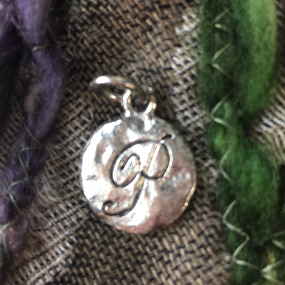 Letter P Monogrammed Charm with Jump-Ring - Picture 2 of 5